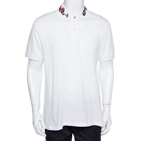 gucci polo shirt snake collar|white gucci shirt with snake.